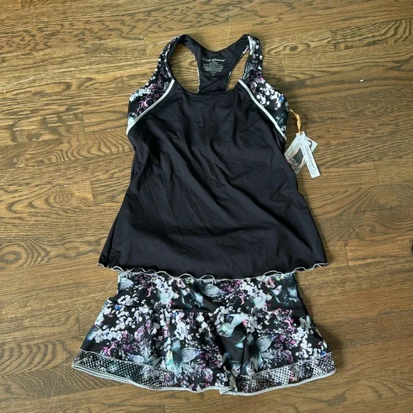 Denise Cronwall tennis set - racerback top NWT sz medium & NWOT skirt sz medium - Picture 1 of 4